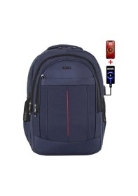 Resim Dada Lacivert Laptop Sırt Çantası 15,6 İnç Usb Type-c Şarj Aparatı Ortopedik Sırt Darbe Emici Koruma 