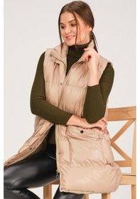 Resim Z6729 Dewberry Hk Style Bayan Yelek-bej Bej 