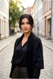 Resim LAGRANZE Zarafet Örgüsü Triko Panço 