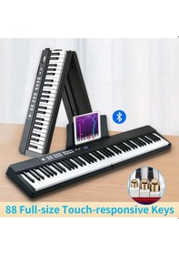 Resim Sge Teknoloji 88 Tuşlu Katlanabilir Taşınabilir Tuş Hassasiyetli Çanta Hediyeli Dijital Piyano 