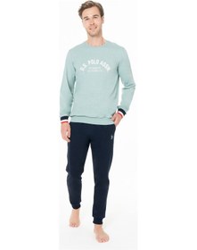 Resim U.S. Polo Assn. Erkek Lisanslı Kışlık Uzun Kol Pijama Takım 18943 Mint 