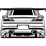 Resim habune Modifiyeli Araba Spoilerlı Duvar Sticker 60 X 40 Cm 