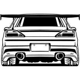 Resim habune Modifiyeli Araba Spoilerlı Duvar Sticker 60 X 40 Cm 