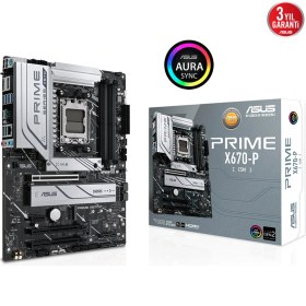 Resim Asus Prıme X670-P-Csm Amd X670 Am5 Ddr5 6400 Dp Hdmı 3X M2 Usb3.2 Aura Rgb 2.5Gbit Lan Atx (Prıme X670-P-Csm) Anakart 