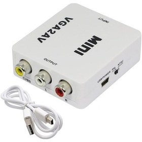 Resim Gplus VGA2AV VGA RCA AV Dönüştürücü Çevirici Mini Switch 