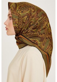 Resim Armine Etnik Desenli Twill Saf İpek Eşarp 9208d 19 Çok Renkli 