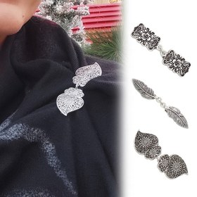 Resim 1 çift Avrupa ve Amerikan Retro Toka Kazak Klipsi, Moda Çiçekli Tüy İpek Eşarp Tokası, Şal Klipsi, Kadınların Anti-maruziyet Gömlek Yaka Klipsi 