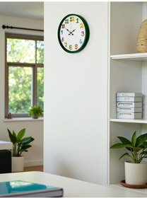 Resim Büro Ev Ofis Çocuk Odası Duvar Saati İçin 36cm Yeşil Mekanizma Diğer 