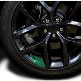 Resim 6 Adet-yeşil-6 Adet Sticker Yansıtıcı Jant Uyarı Çıkartmaları Hash Mark Şerit Yarış Direksiyonu Hub Çıkartmaları 