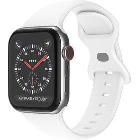 Resim Watch İçin 42mm / 41mm / 40mm / 38mm Xdfind Kelebek Toka Silikon Saat Bandı Beyaz 
