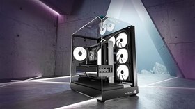 Resim APNX V2 Siyah ATX Kasası - X-Pand Flow Çift Hava Akışı, 3 Taraflı Temperli Cam, 360mm AIO ve Ters BTF Anakart Desteği, 4×140mm Fanlar, 160mm Fan Yuvaları, ARGB Fan Hubı, GPU Braketi, Yüksek Hava Akışı 