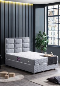 Resim Setay Grande Baza Başlık Deluxe Ortopedik Yatak Seti, Keten Gri 