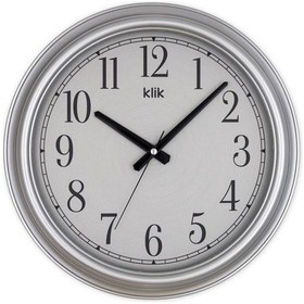 Resim Klik Beta Gümüş Dekoratif Sessiz Akar Duvar Saati Çok Renkli 