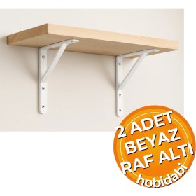 Resim Hobidabi Raf Altı Dekoratif Raf Tutucu Ayak Ferforje Beyaz 15X23 cm 2 Adet 
