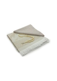 Resim Bohçaya Ve Mevlide Uygun Başörtülü Seccade Seti - Tesbihli - Krem 