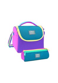 Resim Coral High Pembe Pastel Renkli Desenli Kız Çocuk Isı Yalıtımlı Beslenme Çantası Ve Kalemlik Seti 