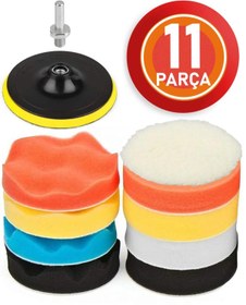 Resim Ozsport Pasta Cila Polisaj Süngeri Seti 115mm Matkap Uyumlu Pasta Cila Parlatma Pedi Seti 11 Parça Oto Bakım 