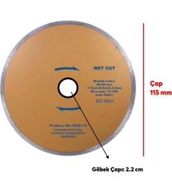 Resim Nzb 115 mm Elmas Testere Beton Tuğla Ahşap Granit Mermer Asfalt Plastik Sulu Kesme Kesici Disk Diski 