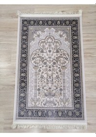 Resim Pırlanta İpeksi 100 Tarak Viskon Yumuşak Doku 78x125 Cm Seccade Açık Gri 