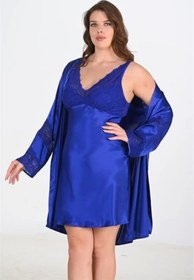 Resim AHU 2li Saks Sabahlık Takımı Bigsize 6211 