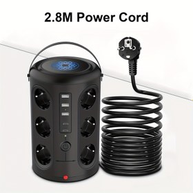 Resim Kinglink Akıllı Priz Kolu Kulesi, 12 AC Priz ve 5 USB Portu, 2.8m Uzatma Kablosu, 2500W Darbe Koruyucu, Çift Anahtar, Ev ve Ofis Kullanımı için Kompakt Tasarım, Kinglink 