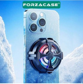 Resim Forzacase Asus ROG Phone 5 uyumlu 5500 RPM Kablolu RGB Işıklı Manyetik Soğutucu Fan - FC560 