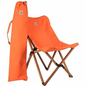 Resim Bag The Joy Ahşap Katlanır Kahverengi İskelet Turuncu Kamp ve Bahçe Sandalyesi 