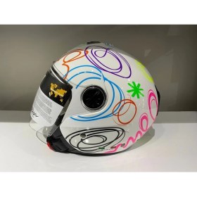 Resim Sway Kask SW-715 Çenesiz Whıte Flower 