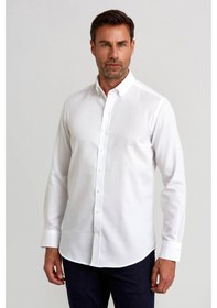 Resim Bisse Modern Fit Paşa Yaka Düğmeli Beyaz Spor Erkek Gömlek Gmars0422301213 D01 Beyaz 