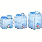 Resim Kamp, Araç Seyahati ve Acil Durum Hazırlığı için Musluklu Gıda Güvenli Taşınabilir Su Depolama Kapları, 7.5L/10L/15L, Kolay Temizlik İçin Geniş Açıklık 
