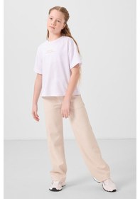Resim Tommylife Beyaz-bej O Yaka Baskılı Geniş Paça Standart Fit Kız Çocuk Palazzo Eşofman Takım - 75171 Beyaz/bej Beyaz - Bej 