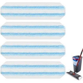 Resim Hfambition O-cedar H2pro Flate Mop İçin Mikrofiber Değişim Pedleri 4 Adet - Yıkama Uygun, Yeniden Kullanılabilir, Derin Temizleme 