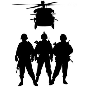 Resim Genel Markalar Askerler ve Helikopter Sticker Oto Motor Laptop Duvar Folyo Sticker 50x70 cm 