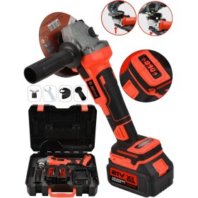 Resim 21V 2.0AH Çift Akülü 125MM Kömürsüz Taşlama Kırmızı 