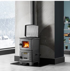 Resim Erendemir Siyah Mini Şömine Soba Döküm Em 803 