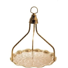 Resim Yuvarlak Dalgalı Askılı Tepsi Sarı 