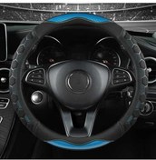 Resim Pazly Yüksek Kalite Mavi Pu Deri Direksiyon Kilifi, Kırmızı Dikişli, Dayanıklı, Wangxi Marka, Çin Üretimi Mavi 