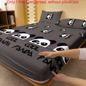 Resim Soğuk Panda Baskılı Çarşaf, Kapitone %100 Polyester, Aktif Baskı, Yumuşak Fırçalanmış Kumaş, Etrafı Elastikli, 29 cm'ye Kadar Derin Cepler - Makinede Yıkanabilir, Yastık Kılıfı Dahil Değil 