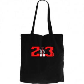 Resim Michael Jordan 23 Siyah Fermuarlı Bez Çanta Gabardin - Siyah 