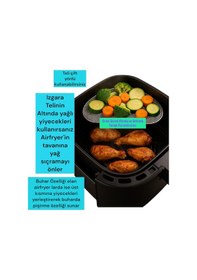Resim Philips Airfryer 3000 Serisi Hd9257/80 Xl 5.6 Lt Fritöz Buhar Izgarası Ve Yağ Önleyici Aparat 