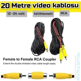 Resim 20 Metre Araç Kamerası Video Kablosu Tetiklemeli Rca Soket 