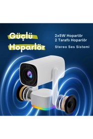 Resim Teknodrone Powerbanklı Android Taşınabilir Projeksiyon Wifi Ve 4k Destekli Rgb Led Akıllı Sinema Projektör 