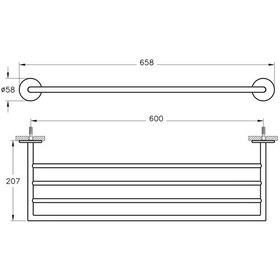 Resim Vitra Origin A4489936 Üçlü Havluluk Mat Siyah 
