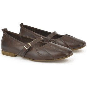 Resim Ziya, Kadın Hakiki Deri Babet 1531054z3436 Kahve 1531054z3436 300 Kahve 