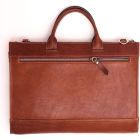 Resim Deri Briefcase Evrak Çantası - Taba 