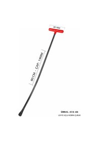 Resim 80 Cm 14 Mm Çap Levye Uçlu Kobra Boyasız Göçük Düzeltme Çubuğu, Pdr Çubuk - S13-03 