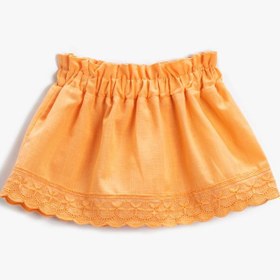 Resim Kız Bebek Mini Etek Uçları Fisto Detaylı Volanlı Beli Lastikli 