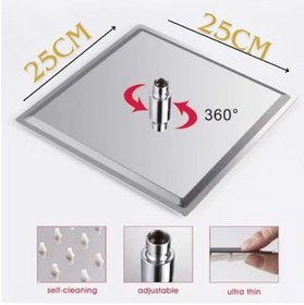 Resim Tepe Slim Duş Başlığı, 304 Paslanmaz Çelik, Metal (25 cm Kare Slim Model) 