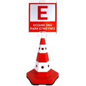 Resim İleri Trafik Eczane Önü Park Yapılmaz Klasik Kedi Gözlü Ağırlıklı Koni Seti 