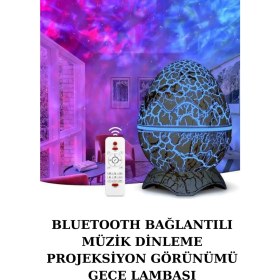 Resim Astraltech Yumurta Şeklinde Su Dalgalı Bluetooth Speaker Lamba Renkli Şarjlı 